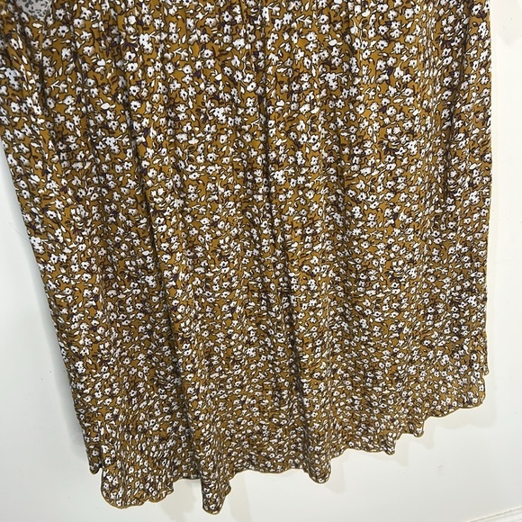 POL Brown Floral Mixed Print High Low Boho Mini Dress Size Large - Picture 8 of 16